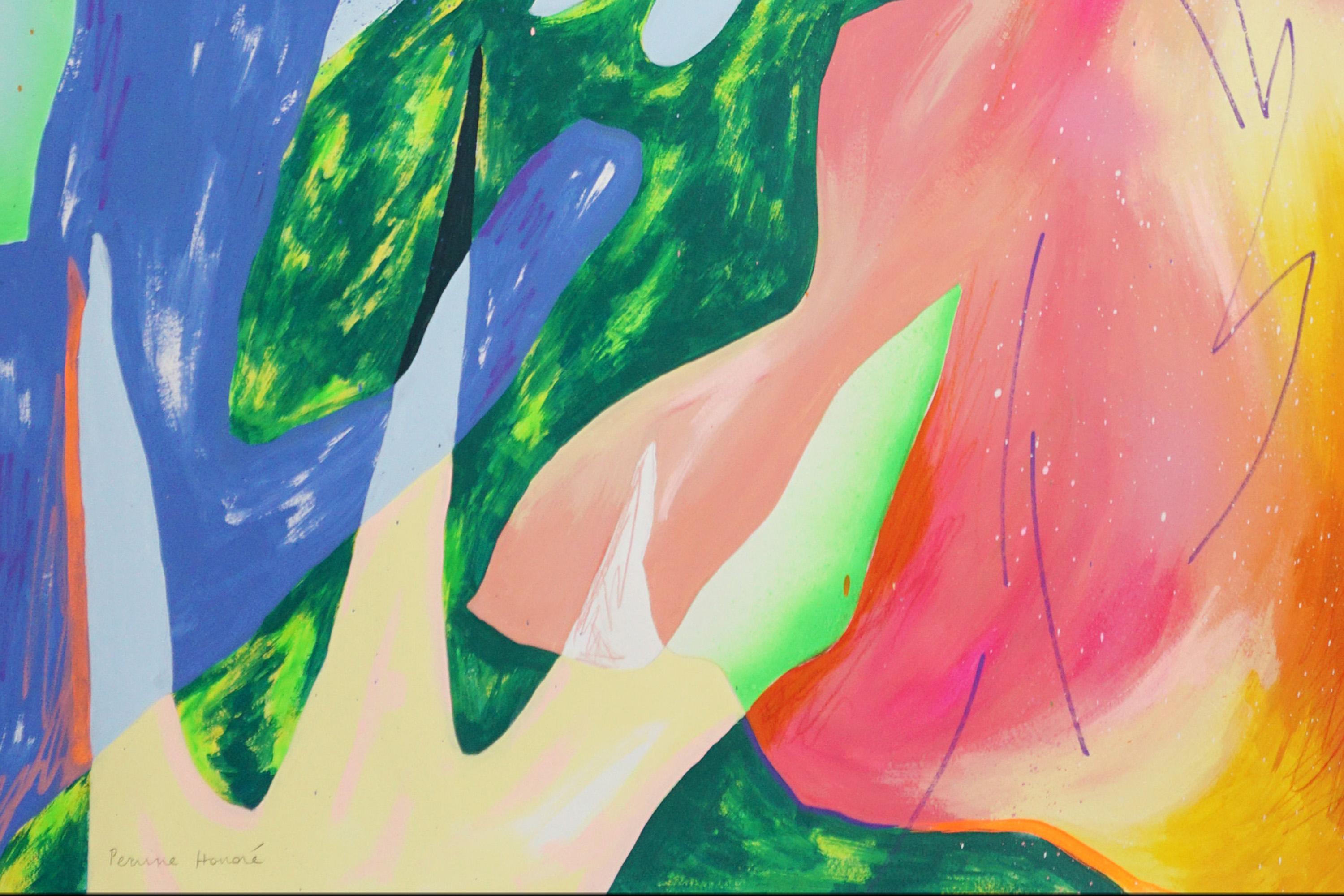 Suspended Space, Pastel Contemporary Abstraction, Modern Gestural, Spray, Paper For Sale 3