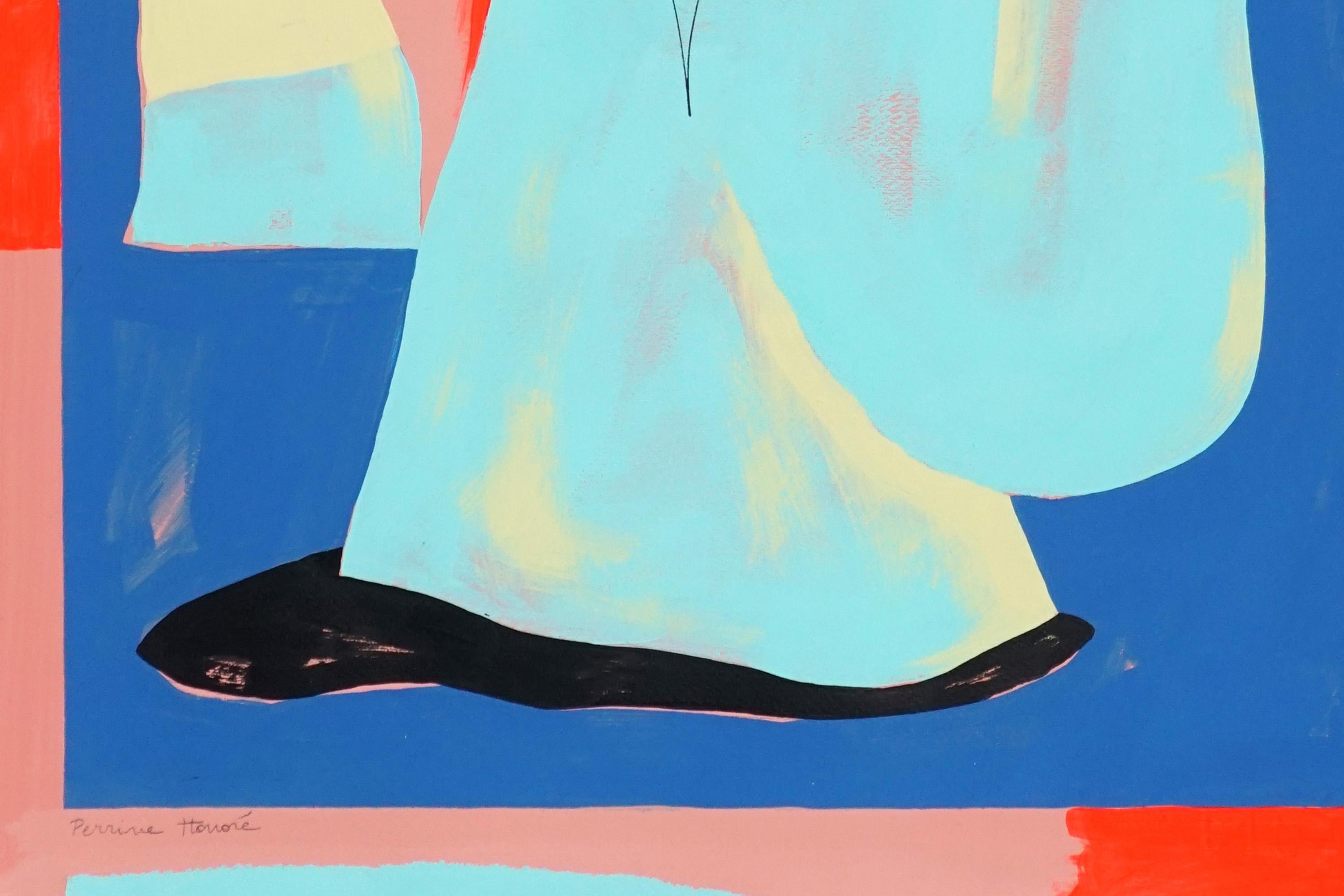 Le cose sono cose, dittico di pittura figurativa astratta su carta, toni pastello in vendita 6