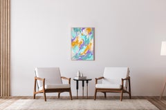 Salpicadura Blanca, Textura Abstracta Algas Flotantes, Pintura Acrílica sobre Papel, 2024