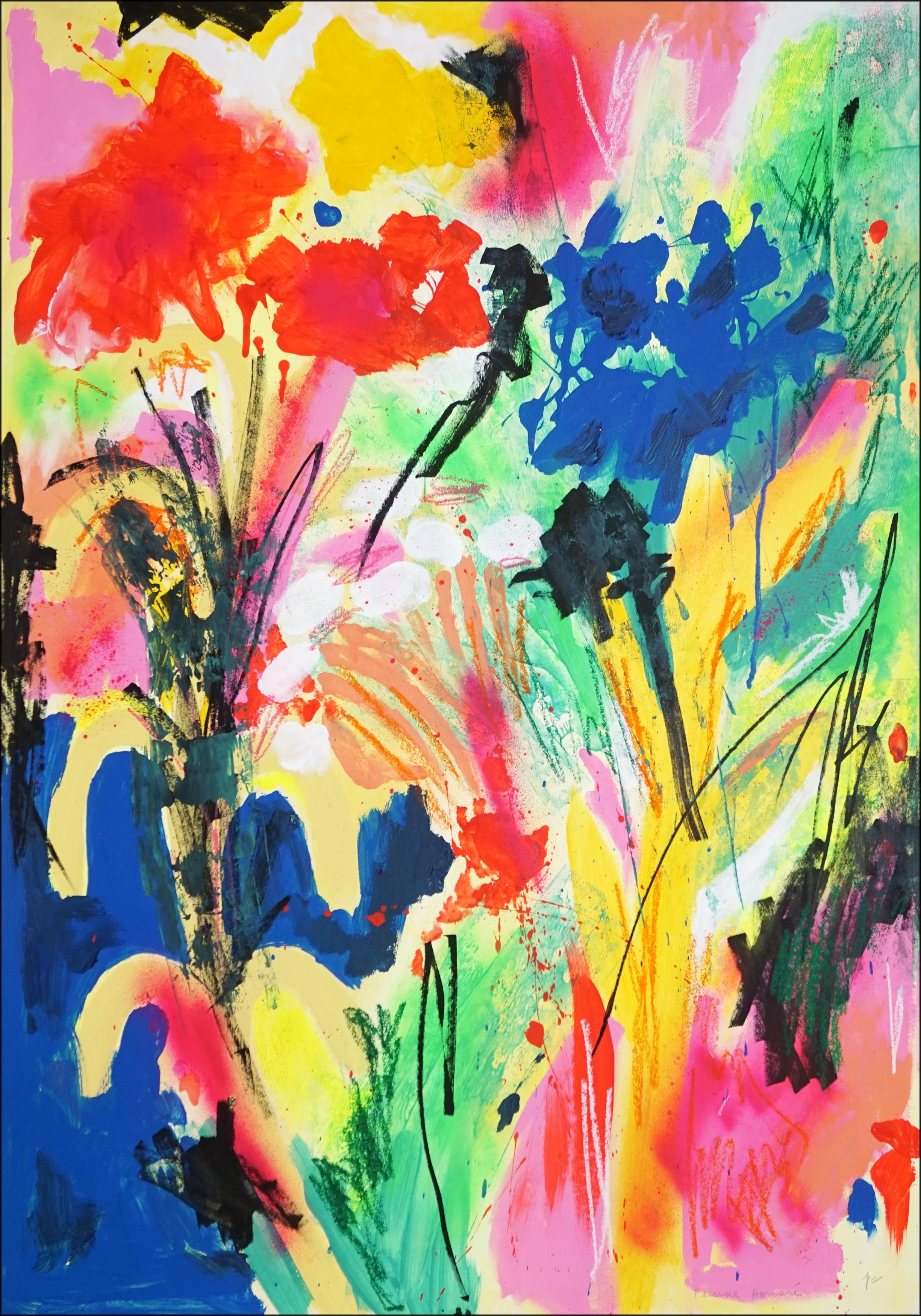 Wild Instant, Gesti espressionisti astratti. Fiori in fiore in tonalità vivaci