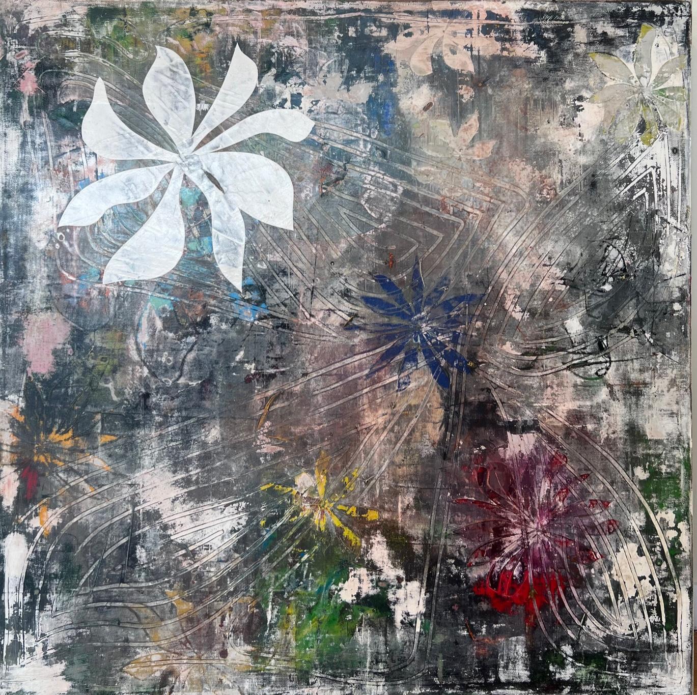 Figurative Painting di Perry Burns - Arazzo a fiori 4