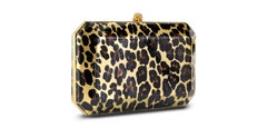 Perry Clutch Medium Golden Leopard Patent Leather