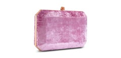 Perry Clutch Medium Metallic Rose Crushed Velvet