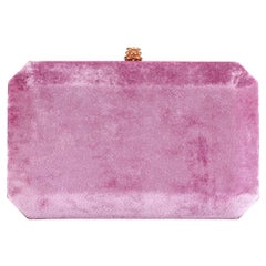 Perry Clutch Medium Metallic Rose Crushed Velvet