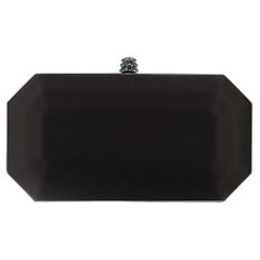 Perry Clutch Small Black Diamond Satin