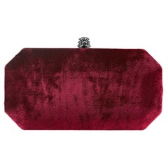 Perry Clutch Small Burgundy Crushed Velvet