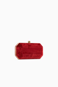 Perry Clutch Small Cherry Red Crushed Velvet