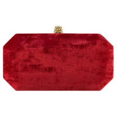 Perry Clutch Small Cherry Red Crushed Velvet