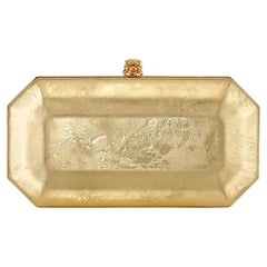 Perry Clutch Pequeño Halo Dorado Piel envejecida