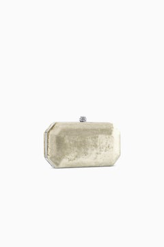 Perry Clutch Small Mirrored Gold Crushed Velvet