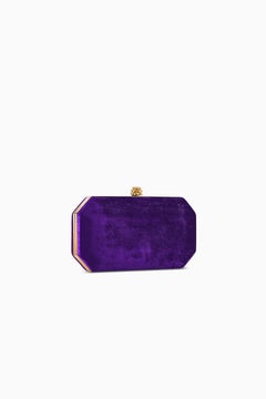 Perry Clutch Small Royal Purple Crushed Velvet