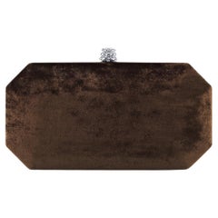 Perry Clutch Small Sable Crushed Velvet