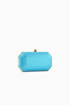 Perry Clutch Small Tropical Teal Satin