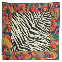 Vintage Perry Ellis 100% Silk Scarf Rolled Hem 1980s 35" x 35"