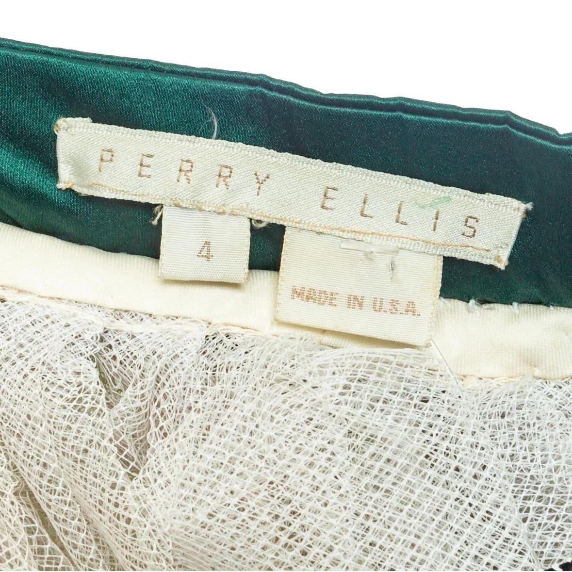 Perry Ellis 1992 Hand-Painted Cotton Organdy Full Skirt (Marc Jacobs) 3