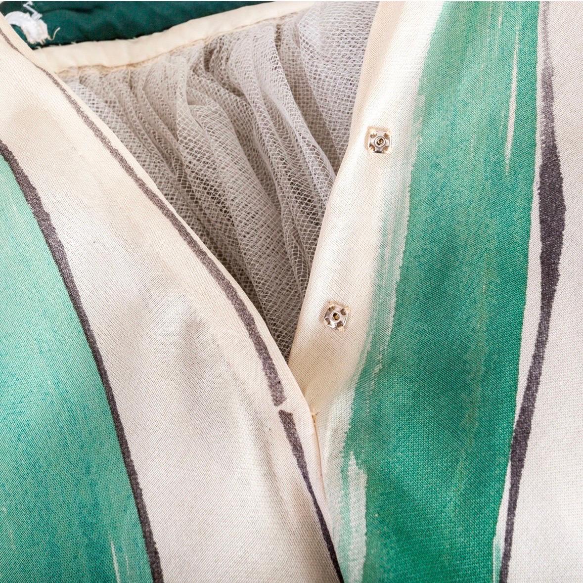 Perry Ellis 1992 Hand-Painted Cotton Organdy Full Skirt (Marc Jacobs) 4