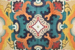 Perry Ellis Art Deco Revival Wool Challis Scarf, 1980's