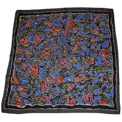 Vintage Perry Ellis "Autumn Florals" Silk Scarf