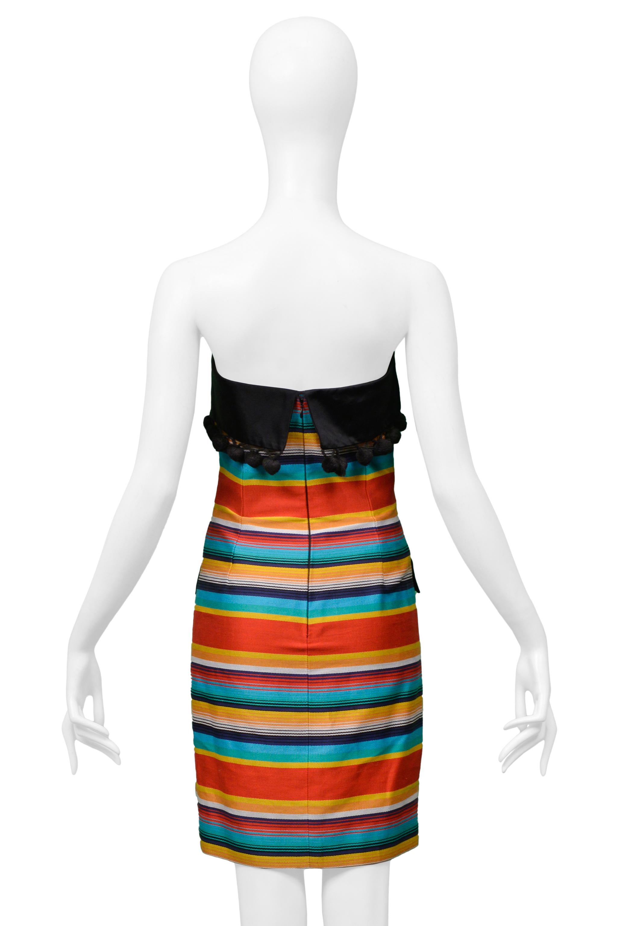Women's Perry Ellis By Marc Jacobs Striped Strapless Dress 1992 For Sale