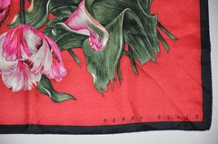 Perry Ellis Elegant "Bundles of Florals" Silk Scarf