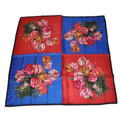 Perry Ellis Elegant "Bundles of Florals" Silk Scarf