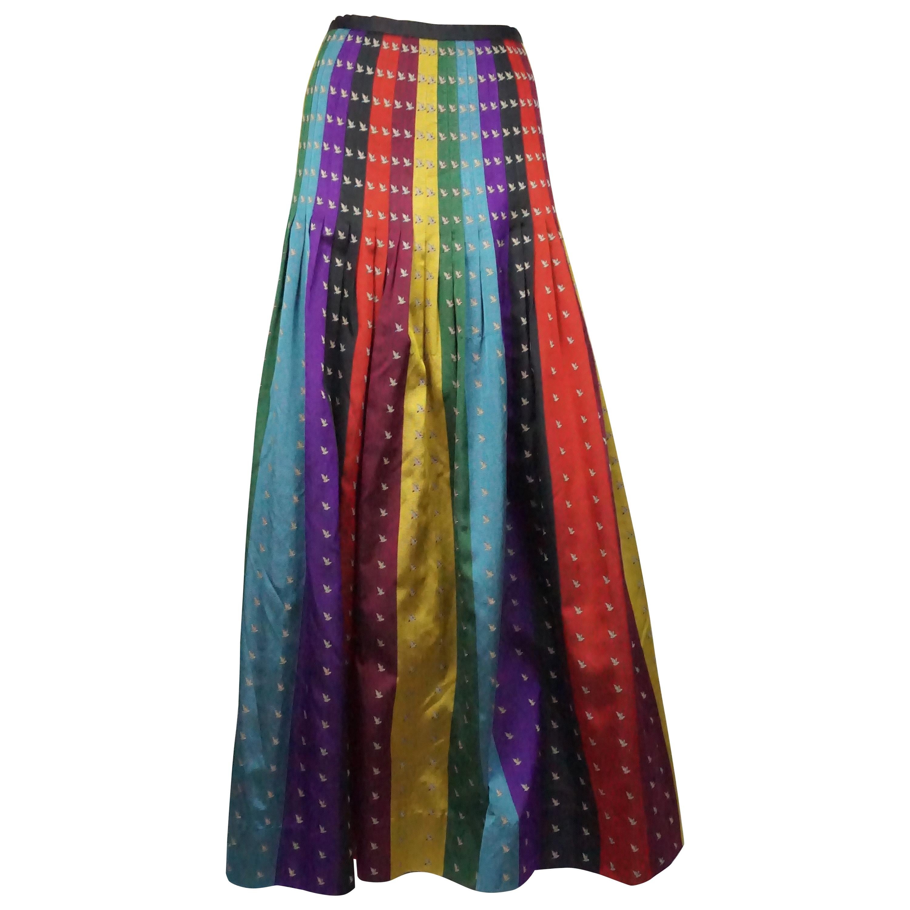 Perry Ellis Multicolor Silk Pleated Skirt - 8