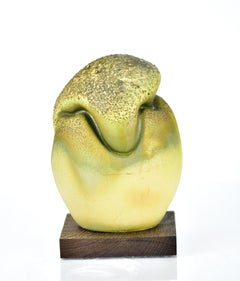 "Droplet 1916", Contemporary, Ceramic, Wood Fired, Porcelain, Glaze, Wood Stand