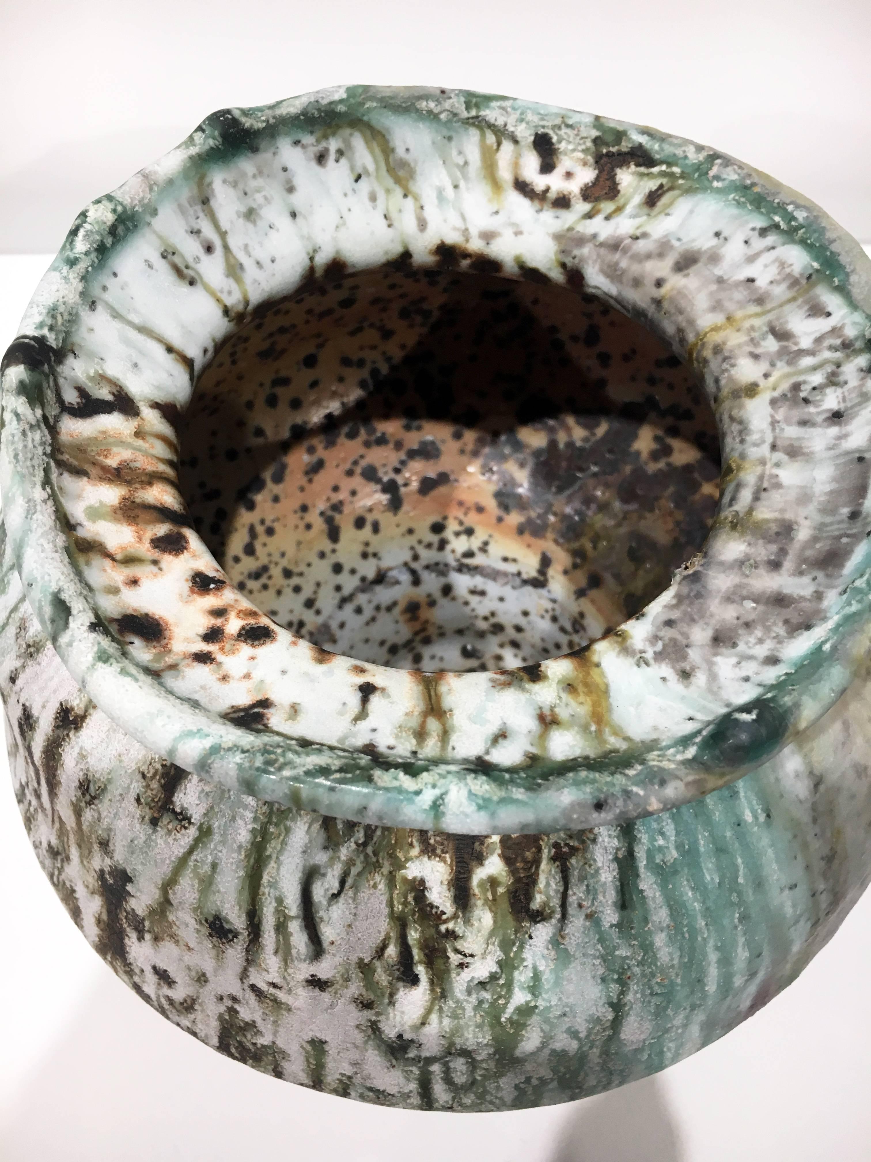 Moon Jar 04, Wood Fired Porcelain with Iron Inclusions - Contemporary Art by Perry Haas