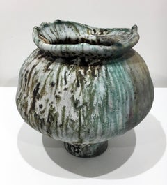 Moon Jar 04, Wood Fired Porcelain with Iron Inclusions