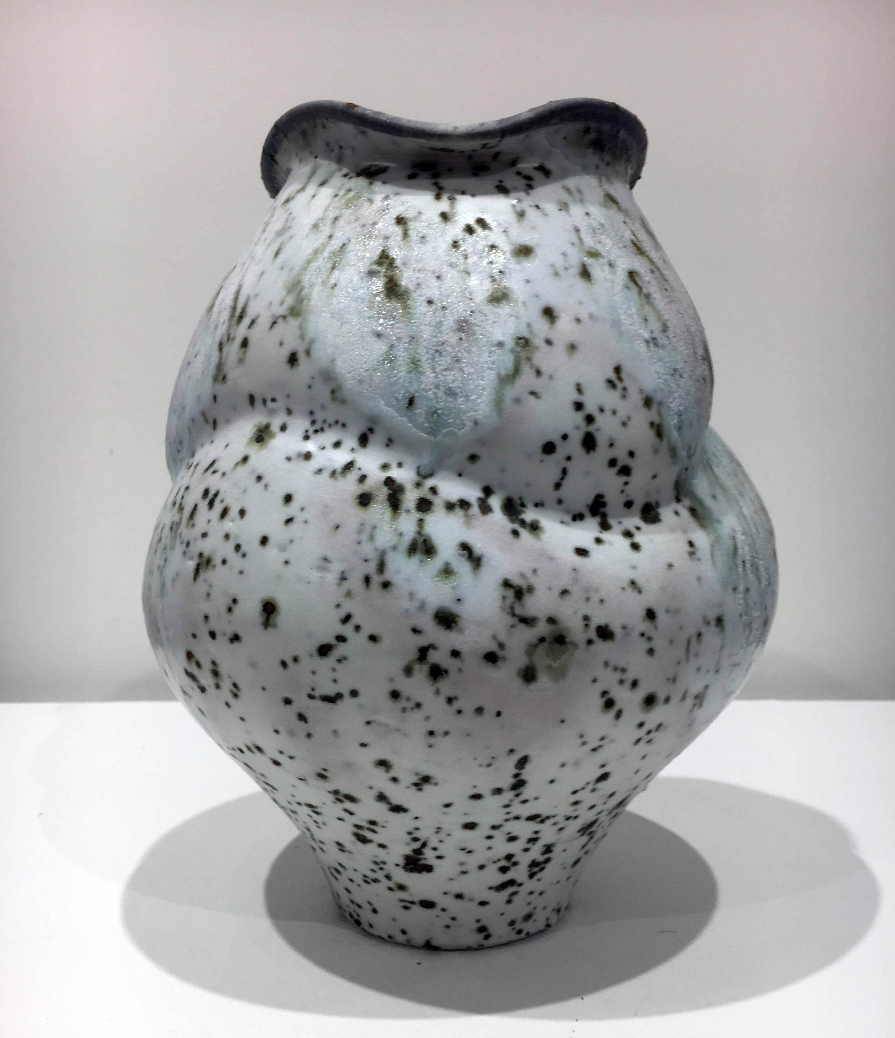 Wood Fired, Shino Glazed Porcelain with Iron Inclusions - Art by Perry Haas