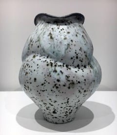 Wood Fired, Shino Glazed Porcelain with Iron Inclusions
