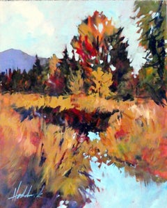 A Splash of Autumn, Painting, Acrylic on Canvas