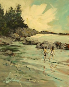 Beach Buddies, Painting, Acrylic on MDF Panel