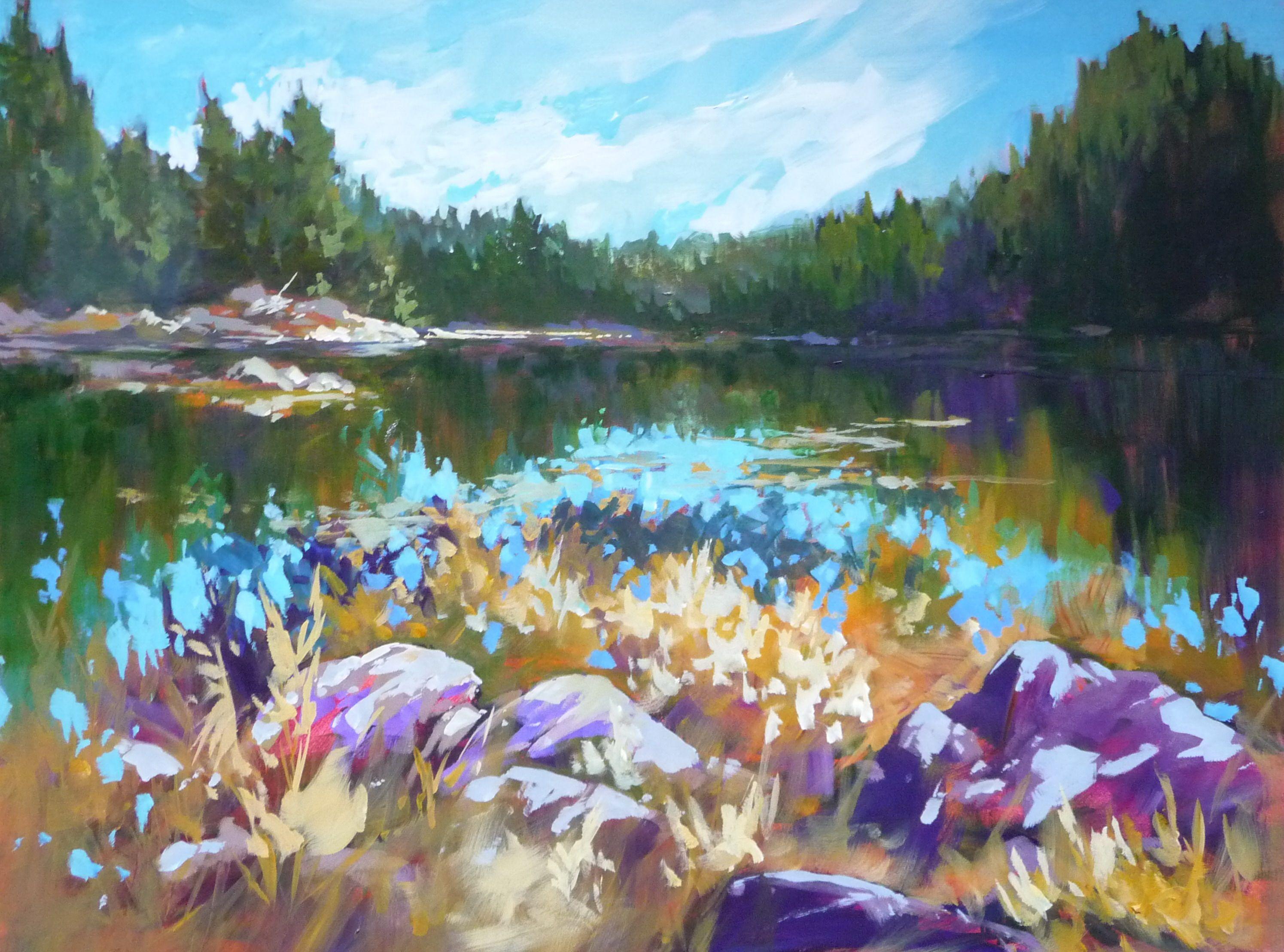 Perry Haddock Landscape Painting - Howie Pond, Painting, Acrylic on Wood Panel