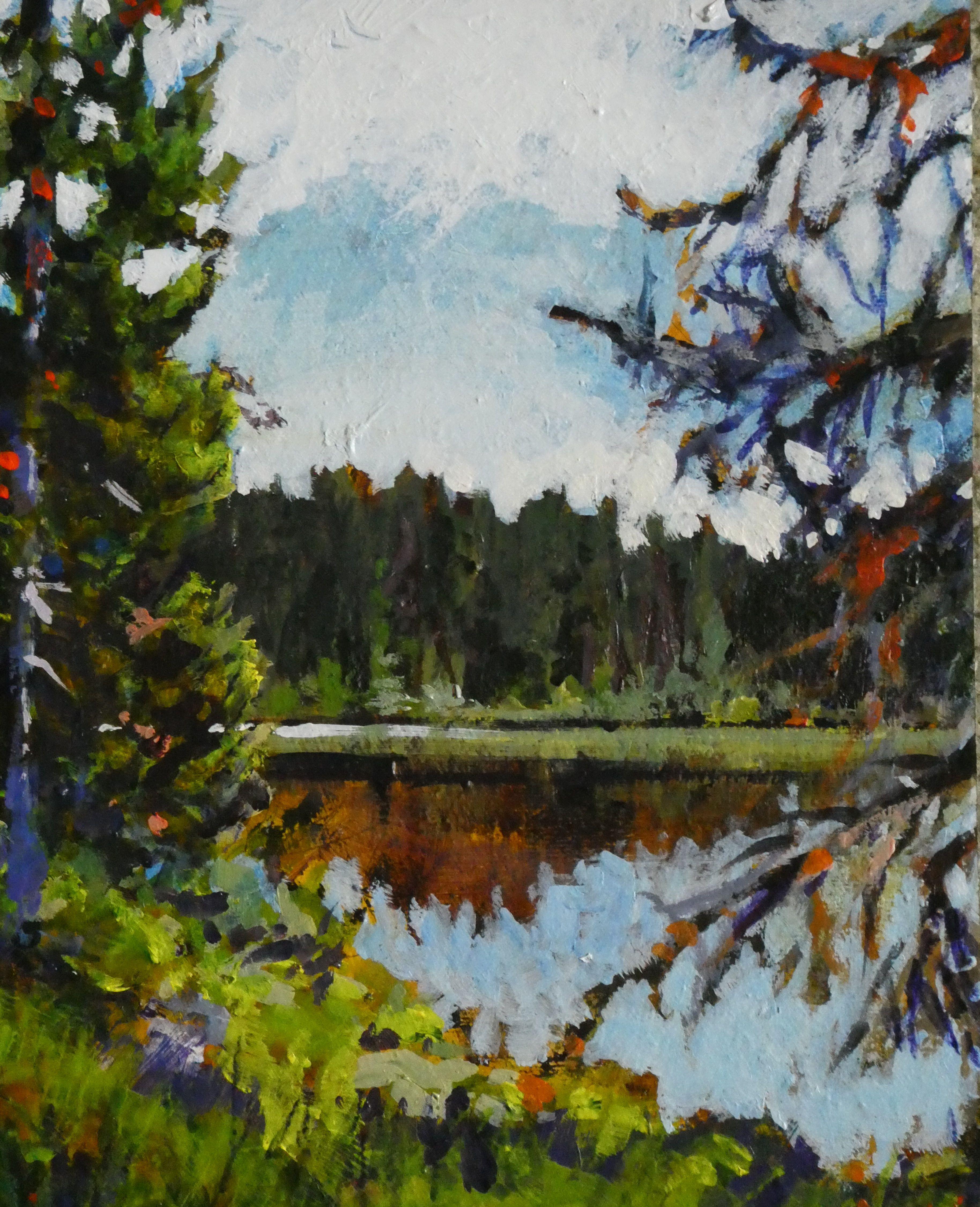 Perry Haddock Landscape Painting - Lost Lake, Painting, Acrylic on Wood Panel