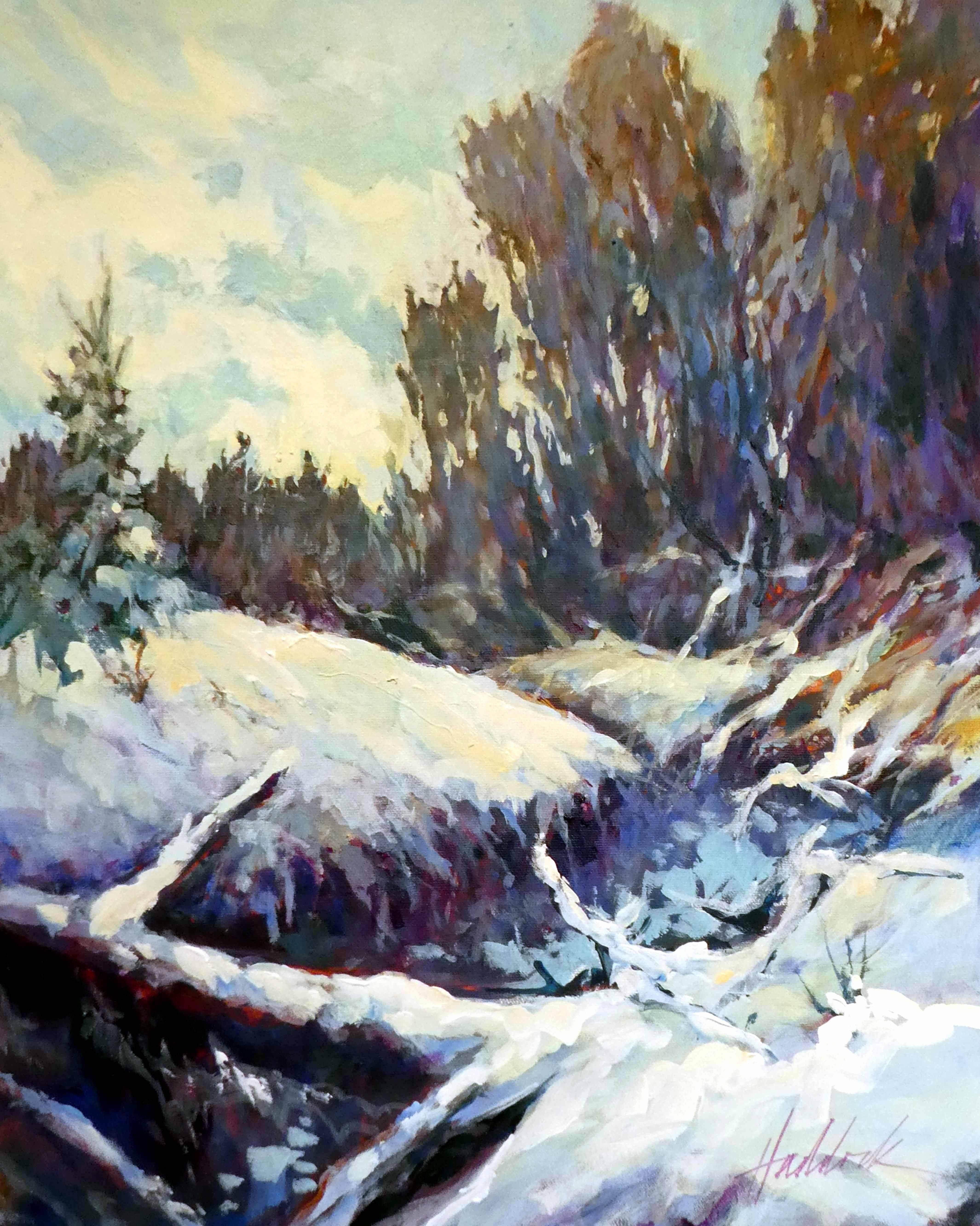 Nevadas de noviembre, Pintura, Acrílico sobre lienzo - Painting de Perry Haddock