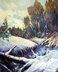 November Snowfall, Painting, Acrylic on Canvas