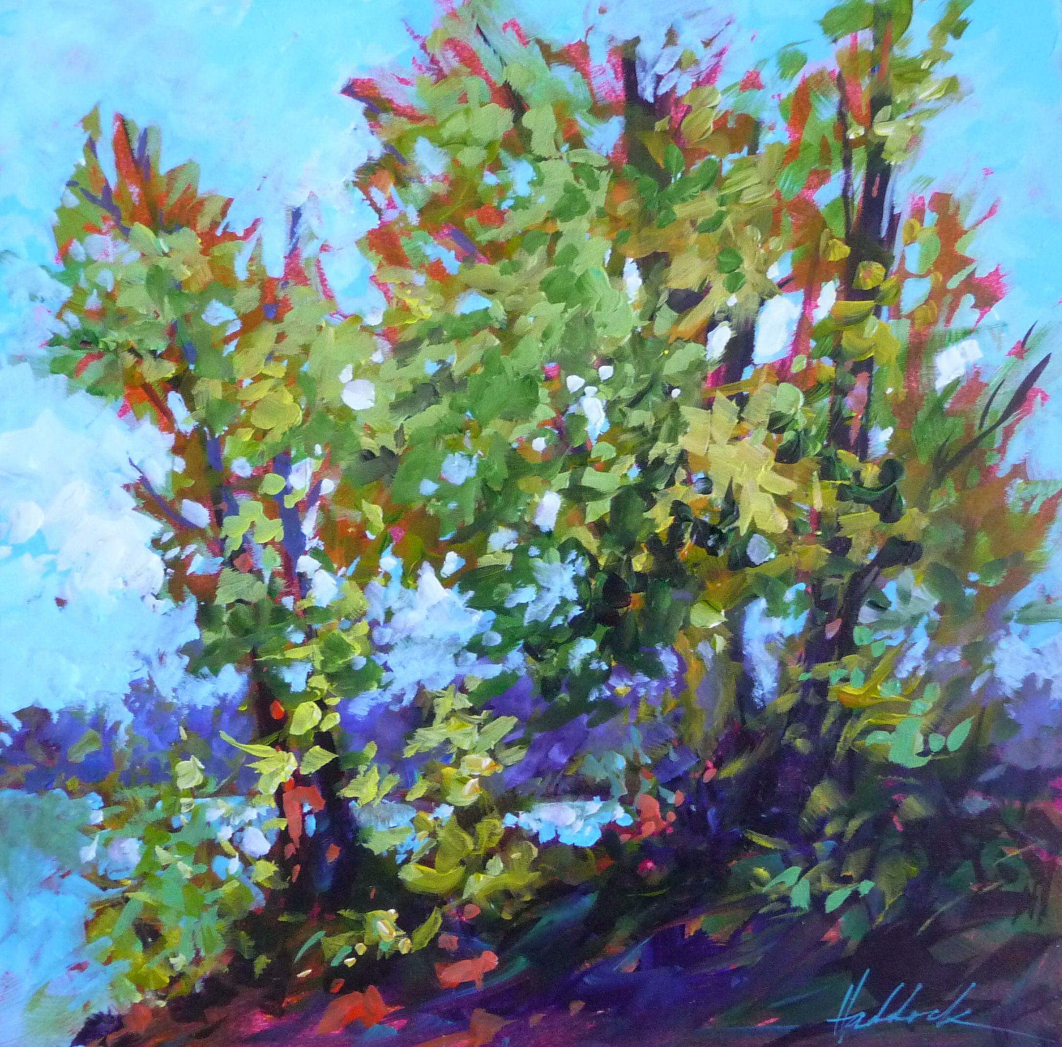 Landscape Painting di Perry Haddock - Puttin' on the Glitz, Pittura, Acrilico su pannello di Wood