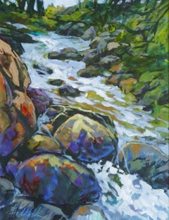Danse de la rivière, peinture, acrylique sur toile