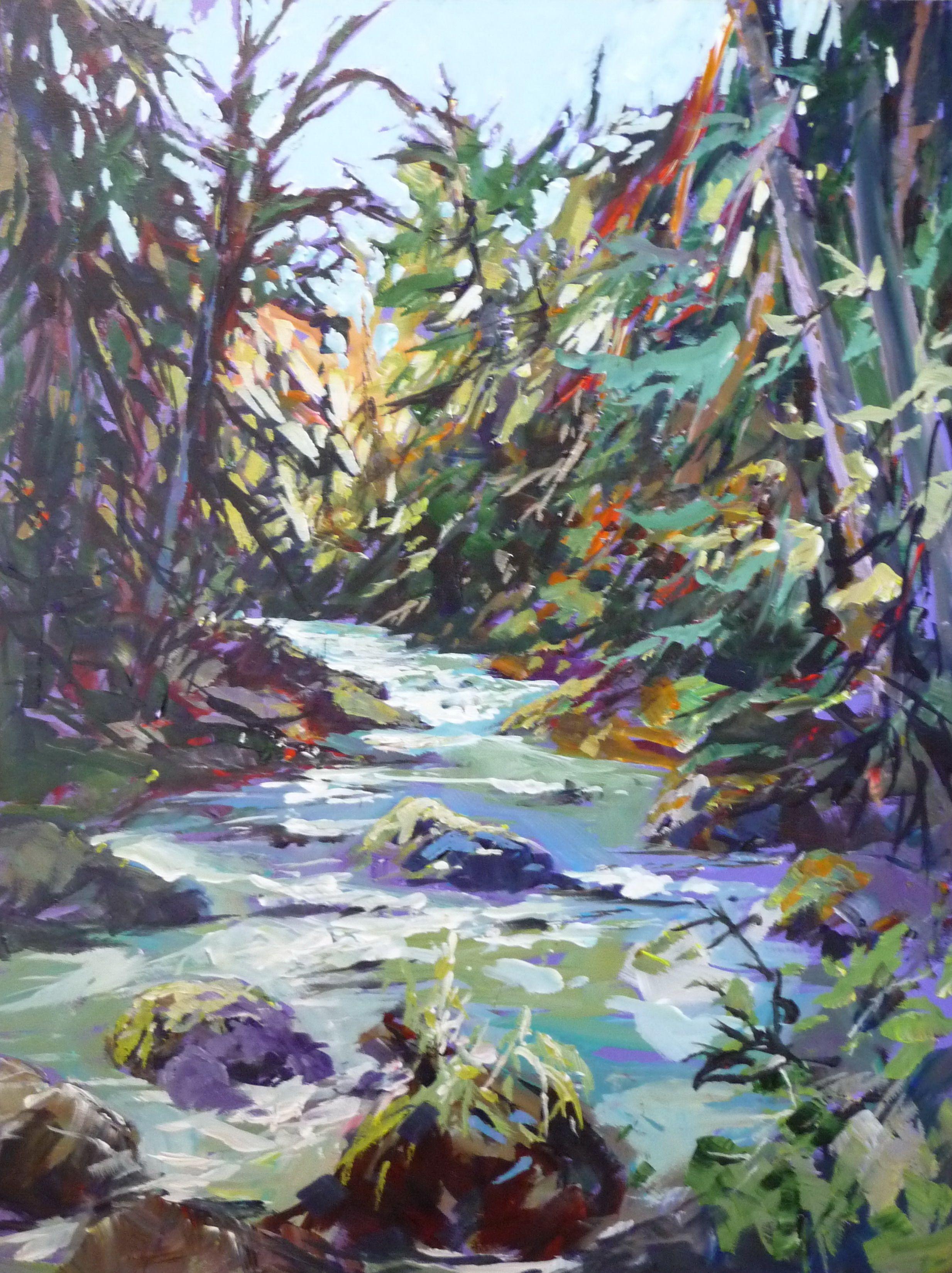 Tamihi-Lauf, Gemälde, Acryl auf Holzplatte