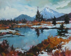 Vermilion Winter, Painting, Acrylic on MDF Panel