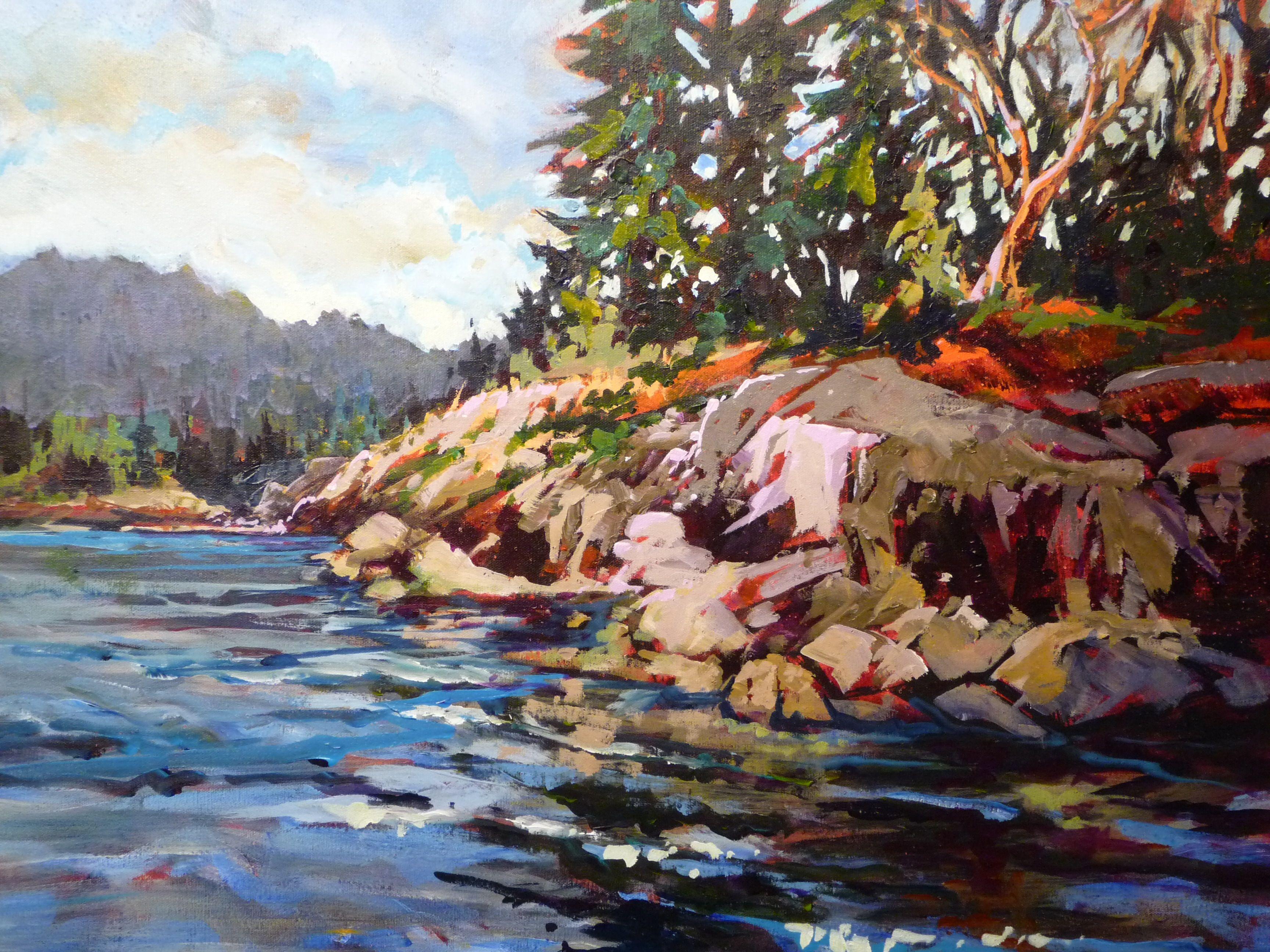 Bordo dell'acqua, Pittura, Acrilico su tela - Painting di Perry Haddock