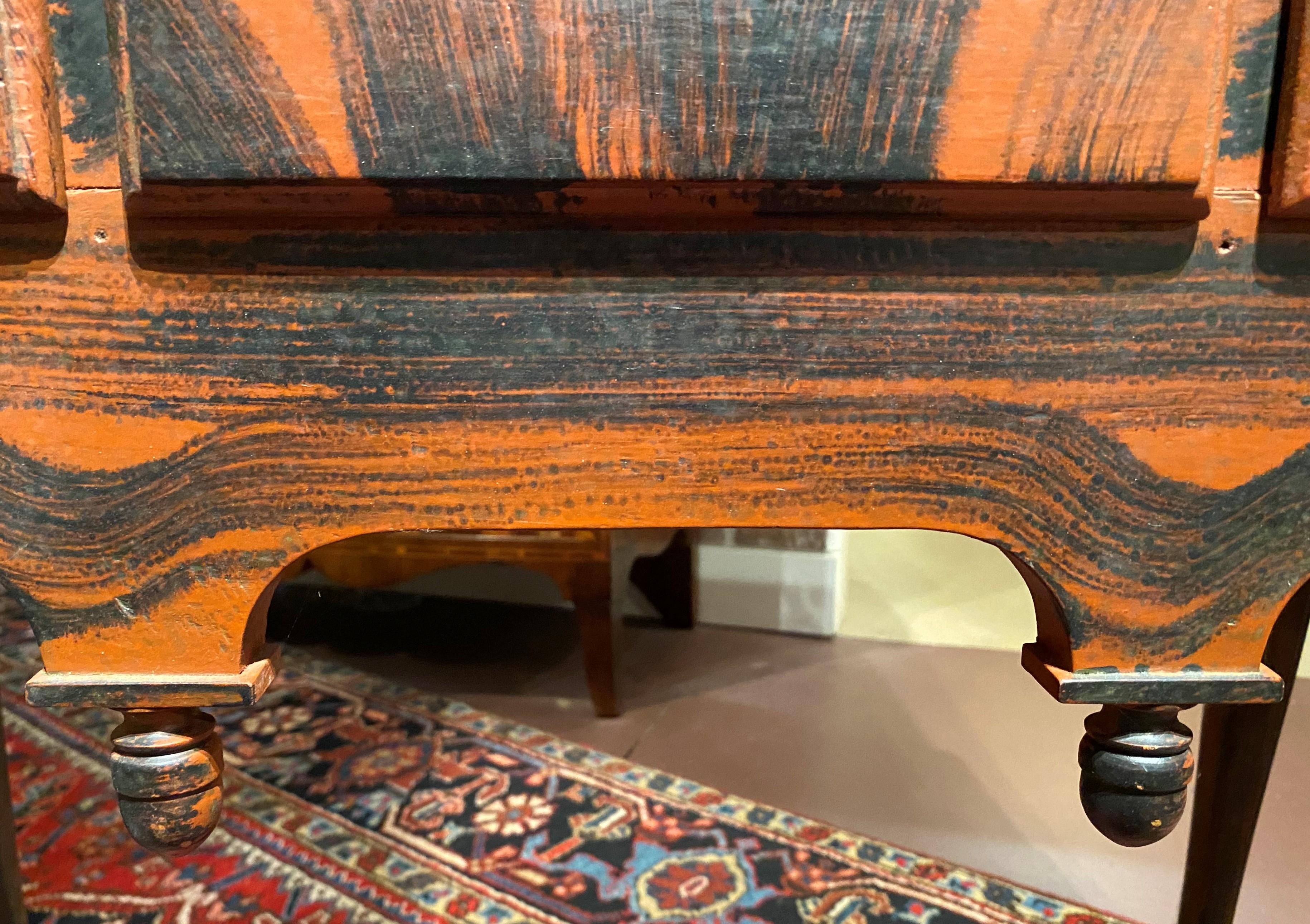 Perry Hopf Grain Painted, Maine High Chest or Highboy In Good Condition In Milford, NH