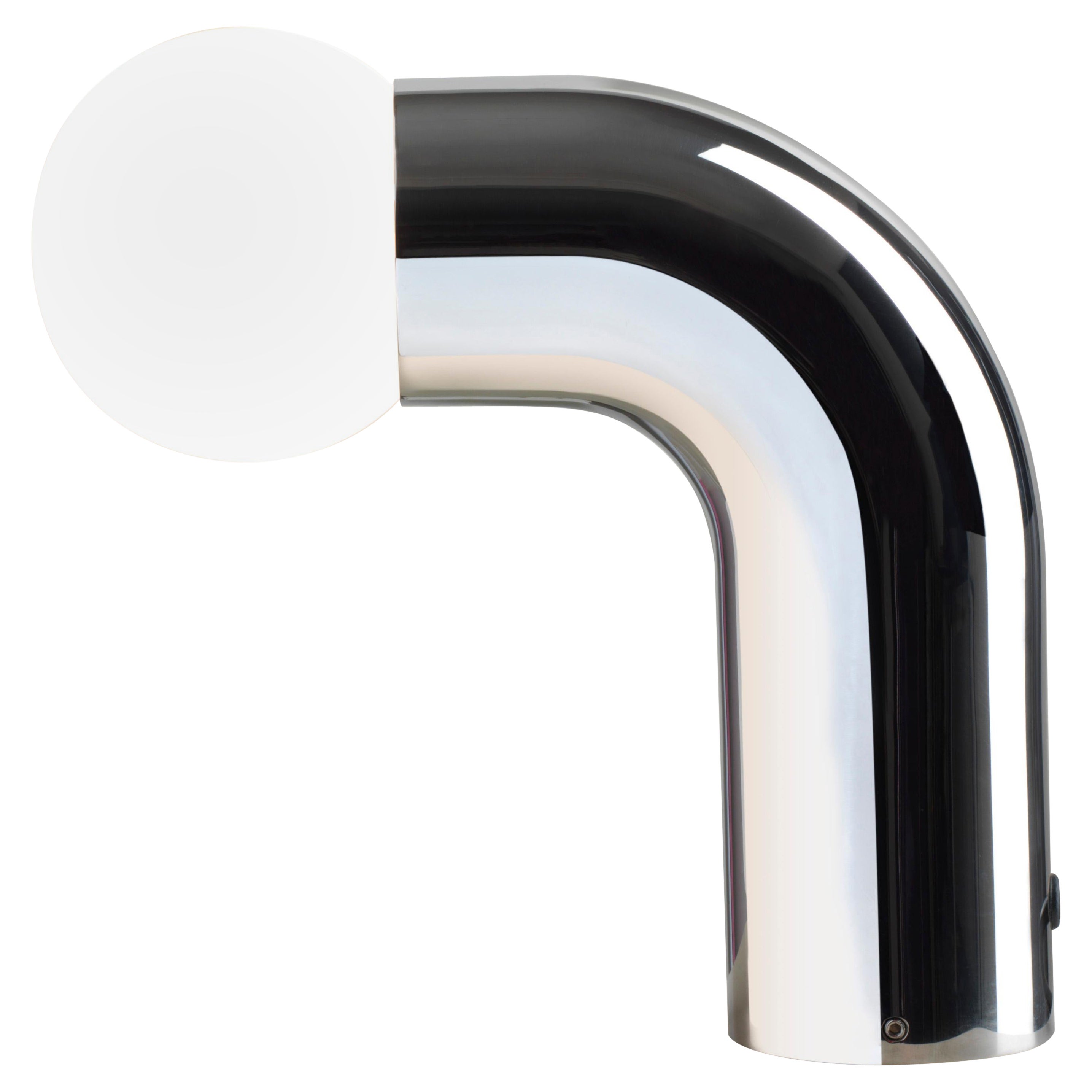 
Perry Tall
 Polished Stainless Steel Table Lamp For Sale