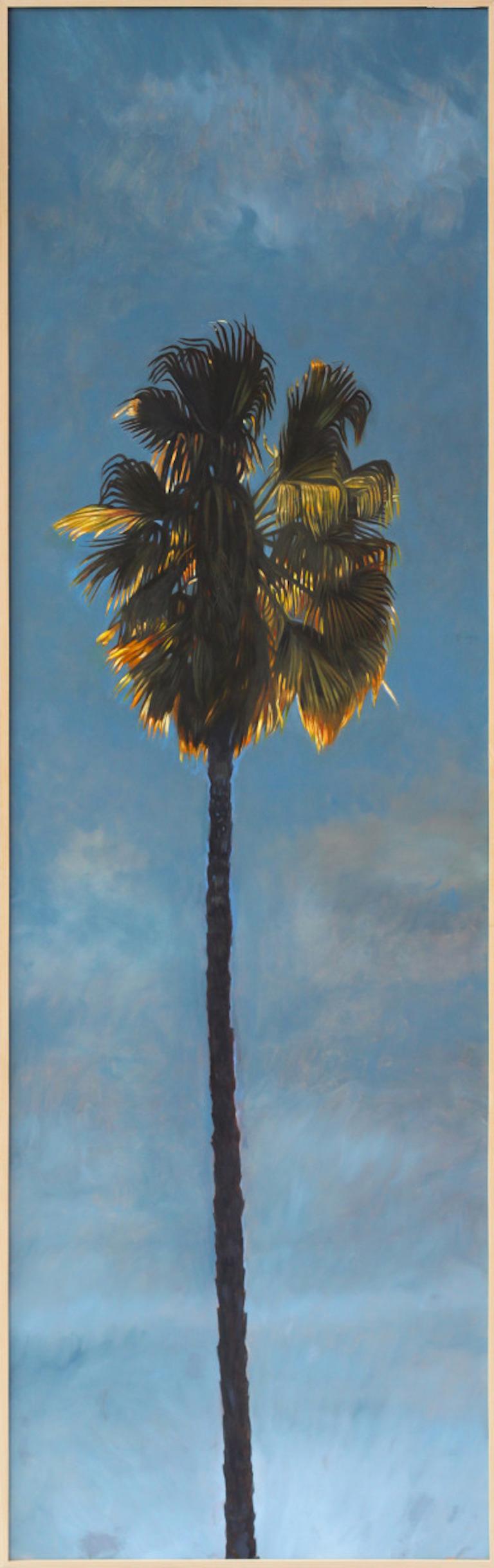 Perry Vàsquez Landscape Painting - Contemporary Conceptual Palm Tree Painting, "Failing Light"
