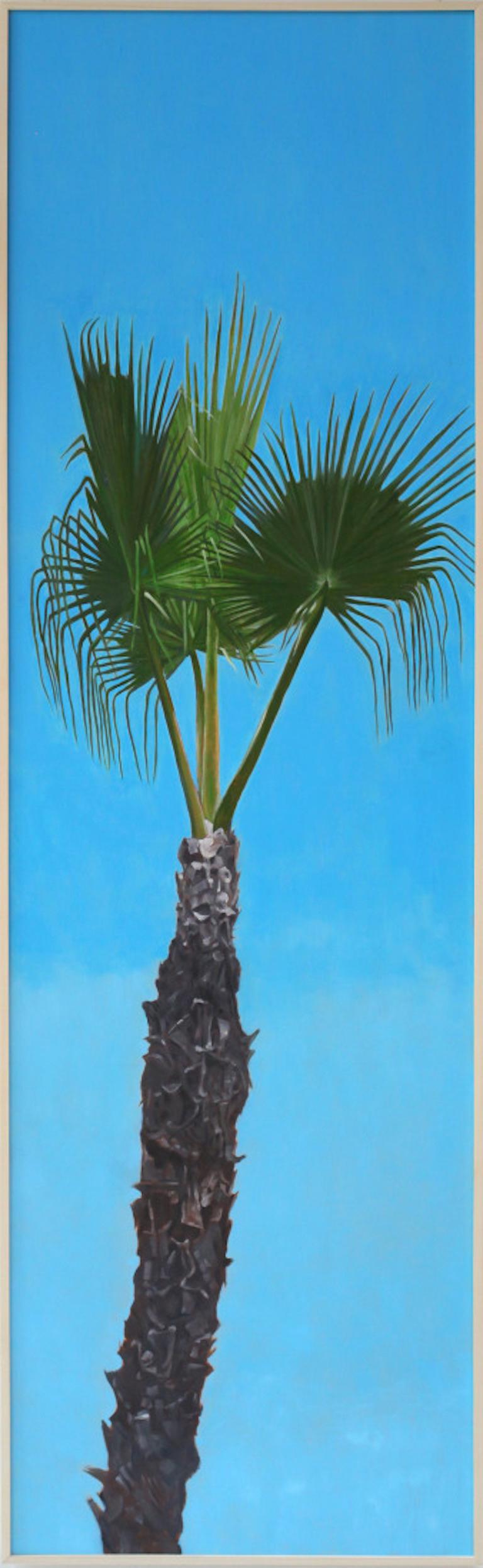 Perry Vàsquez Landscape Painting - Conceptual Realist Palm Tree Painting, "Oasis 1"