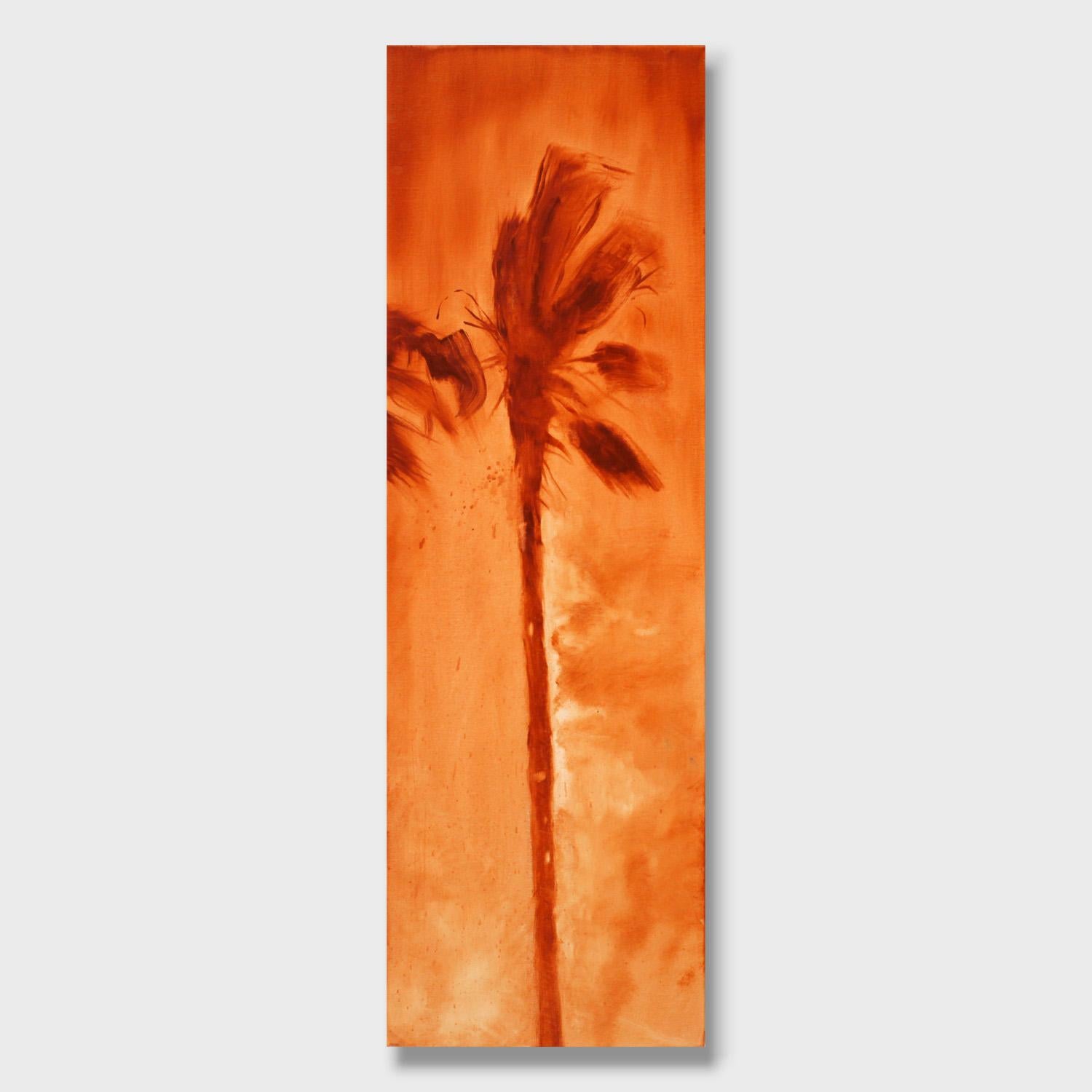 Pintura al óleo conceptual realista de palmeras, 