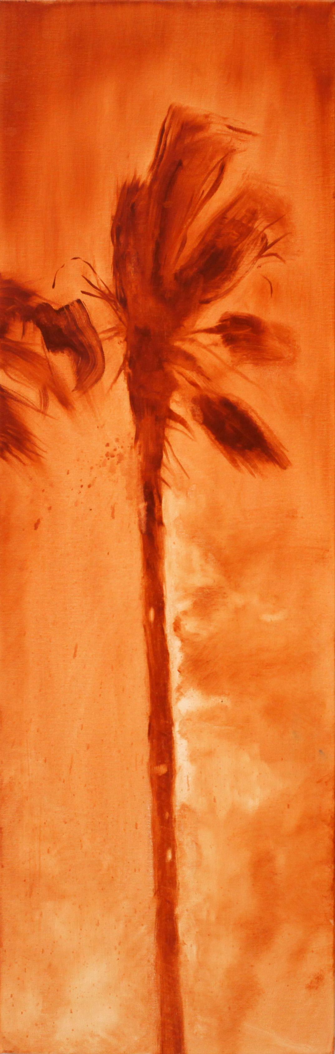Perry Vàsquez Landscape Painting - Conceptual Realistic Palm Tree Oil Painting, "Inferno 6"