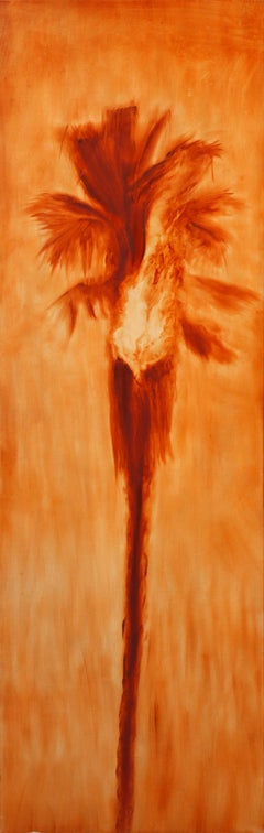 Conceptual Realistic Palm Tree Oil Painting, "Inferno 1"