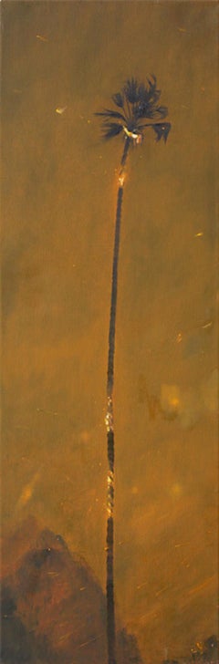 Pittura concettuale contemporanea di palme, "Palma bruciata".